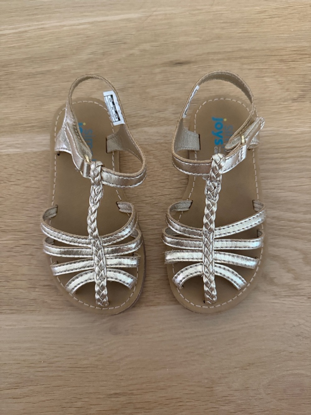 Carter's Girls Metallic Gold Braided T-Strap Sandals
